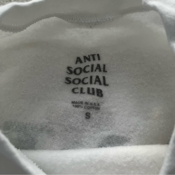 Anti Social Social Club Kkoch Sweatshirt Small White - Picture 4 of 4